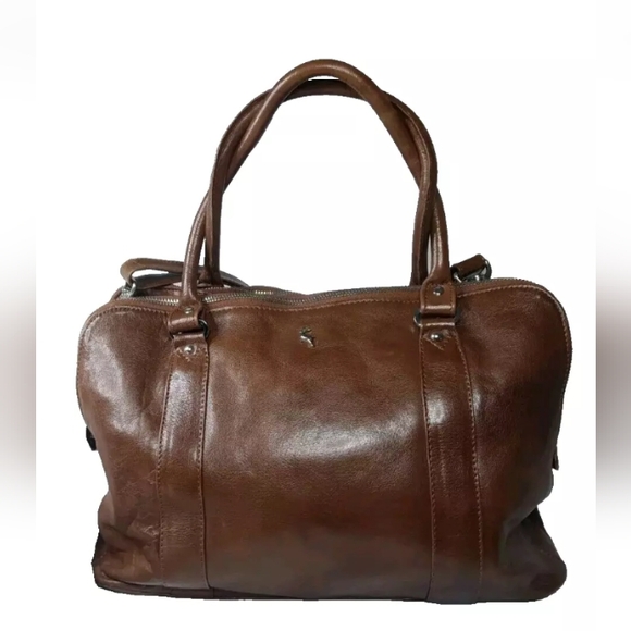 Ashwood Gina Leather Handbag 3 Section Large Work Handbag~Brown - Picture 1 of 9